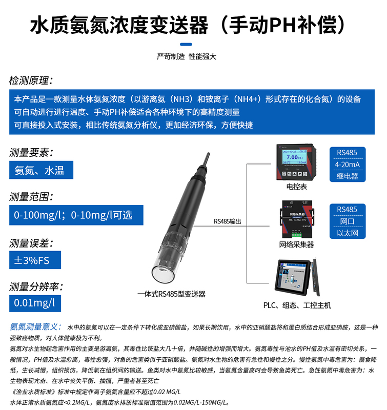 水质氨氮、温度二合一变送器